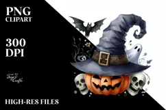 Funny Halloween Hat Clipart, PNG Product Image 1