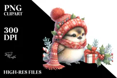 High Baby Bird in Christmas Dress PNG Product Image 2