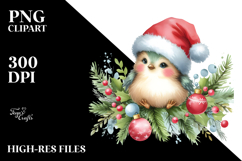 High Baby Bird in Christmas Dress PNG Product Image 2