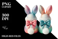 Vintage Bunnies Sitting PNG Product Image 2
