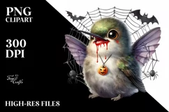 Baby Hummingbird Halloween Clipart Product Image 1