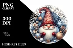 Detailed Winter Gnome Watercolor PNG Product Image 3