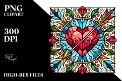 Retro Stained Heart with Arrow, PNG Product Image 2