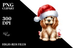 Christmass Cocker Spaniel with Decorations PNG Product Image 1