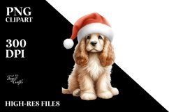 Christmass Cocker Spaniel with Decorations PNG Product Image 1