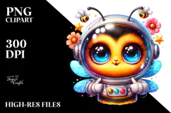 Baby Bee with Astronaut Suit PNG Product Image 2