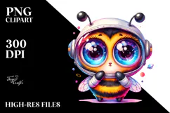 Baby Bee with Astronaut Suit PNG Product Image 2