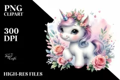 Cute Baby Unicorn | Sublimation | Clipart Product Image 1