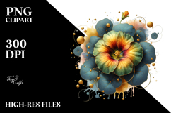 Glossy Nasturtium with Golden Insertions PNG Product Image 2