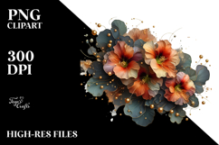 Glossy Nasturtium with Golden Insertions PNG Product Image 2