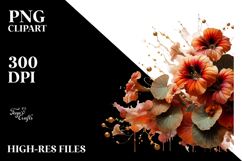 Glossy Nasturtium with Golden Insertions PNG Product Image 2