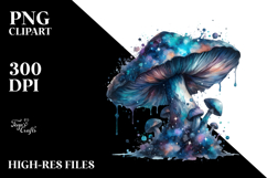 Detailed Glossy Mystical Celestial Mushroom PNG Product Image 2
