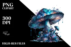 Detailed Glossy Mystical Celestial Mushroom PNG Product Image 2