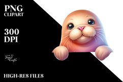 Colorful Baby Walrus | Watercolor | Cute Product Image 3