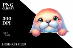 Colorful Baby Walrus | Watercolor | Cute Product Image 3