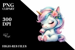 Cute Baby Unicorn | Sublimation | Clipart Product Image 3