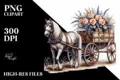 Vintage Horse Watercolor Summer Sticker Clipart Product Image 1