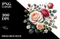 Watercolor Roses, Summer PNG Product Image 2