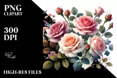 Watercolor Roses, Summer PNG Product Image 2