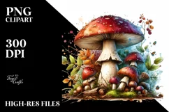 Detailed Magical Mushroom PNG Product Image 1