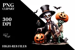 Funny Halloween Zombie Clipart PNG Product Image 3