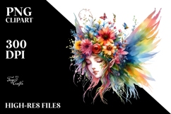 Fairy with Floral Wreath PNG Product Image 2