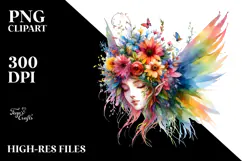 Fairy with Floral Wreath PNG Product Image 2