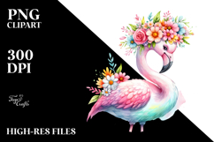 Cartoon-Style Flamingo Flower Crown Product Image 2
