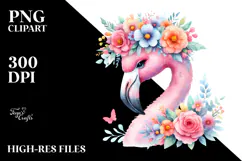Cartoon-Style Flamingo Flower Crown Product Image 2