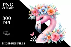 Cartoon-Style Flamingo Flower Crown Product Image 1