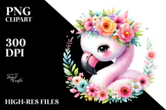 Cartoon-Style Flamingo Flower Crown Product Image 2
