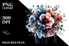 Grunge Flower Splashes, Transparent PNG Product Image 2