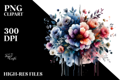 Grunge Flower Splashes, Transparent PNG Product Image 2