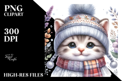 High Baby Cat in Winter Clothes PNG Product Image 2
