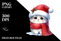High Baby Cat with Santa Hat PNG Product Image 2