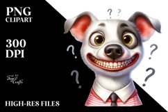 Confused White Dog Watercolor Clipart Product Image 1