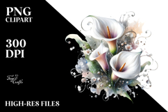 Calla Lily Watercolor Splash PNG Product Image 2