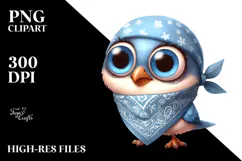 Whimsical Bird with Bandana, Transparent PNG Product Image 2