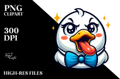 Playful Duck with Bow Tie PNG Product Image 2