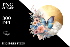 Boho Butterfly made of Spring Flowers PNG Product Image 2
