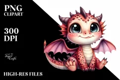 Cute Small Baby Dragon PNG Product Image 1