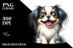 Colorful Crazy Looking Japanese Chin Clipart Product Image 1