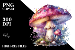 Detailed Glossy Magical Mushroom PNG Product Image 2