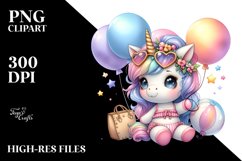 Cute Baby Unicorn with Beachwear | Clipart Product Image 3