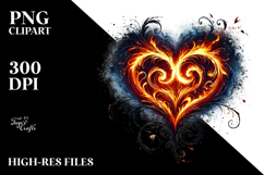 Heart made of fire PNG Product Image 2