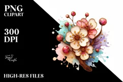 Detailed Cherry Blossom Wooden Stained Clipart Product Image 3