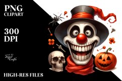Simple Halloween Skull Watercolor Clipart Product Image 3