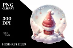 Winter Christmass Gnomes on Moon PNG Product Image 3