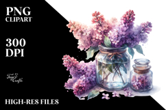Watercolor Jar Lilac | Clipart Product Image 2