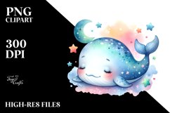 Sleeping Baby Whale | Sublimation | Clipart Product Image 1